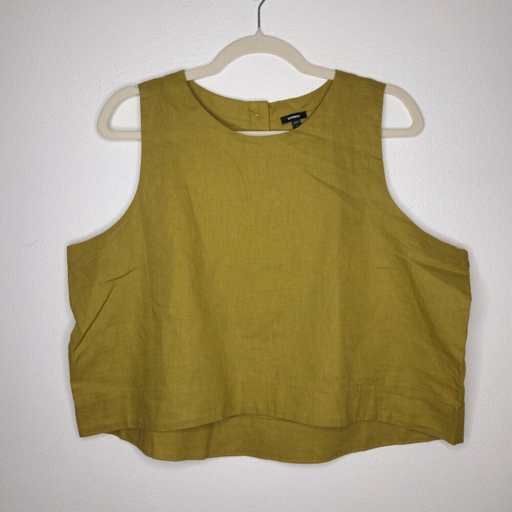 Express Linen Cotton Tank Top Shirt Boho Lagenlook Earth Tones Nature Natural